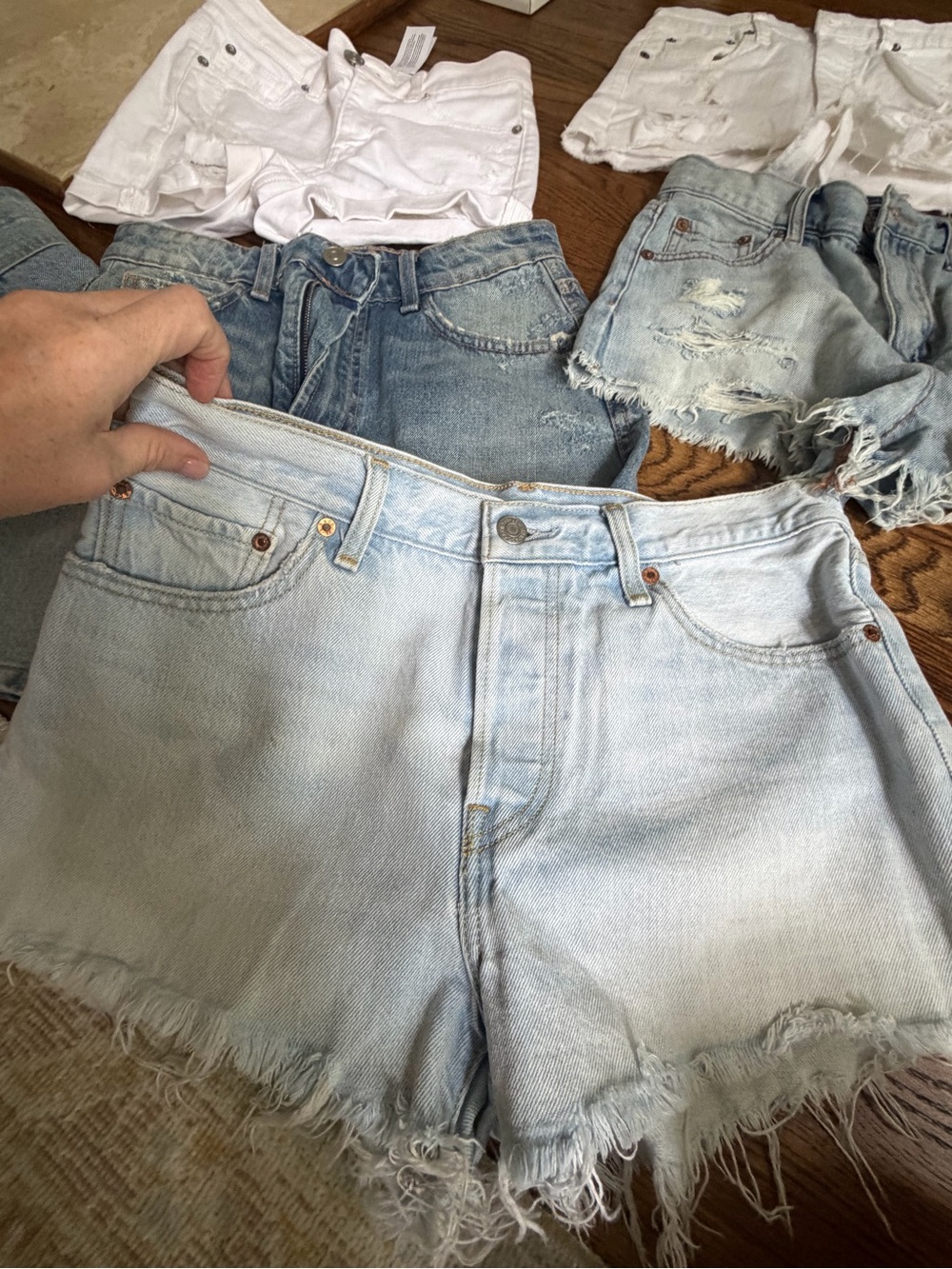 Lot of denim shorts, skirt, Size 2/small. Zara, Free People, Aeropostale. - Picture 2 of 7